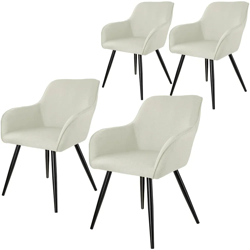 Marilyn Set of 4 Padded Chairs - Cream
