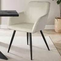 Marilyn Set of 4 Padded Dining Chairs - Cream, Velvet