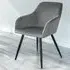 Marilyn Set of 4 Padded Dining Chairs - Grey, Velvet