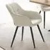 Marilyn Set of 4 Quilted Dining Chairs with Armrests - Cream, Velvet