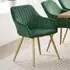 Marilyn Set of 4 Quilted Dining Chairs with Armrests - Green, Velvet