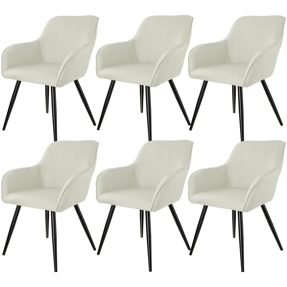 Marilyn Set of 6 Padded Chairs - Cream