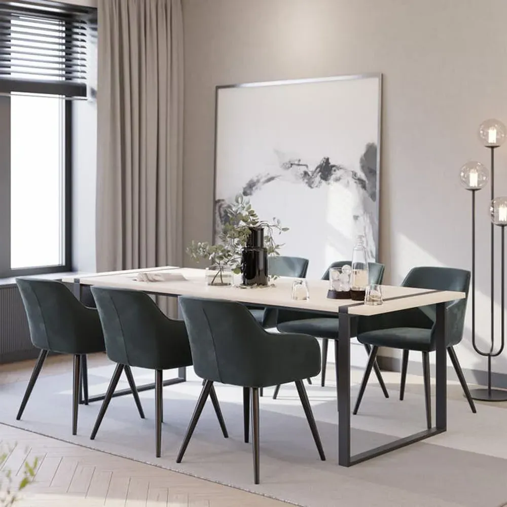 Marilyn Set of 6 Padded Dining Chairs - Grey, Velvet image