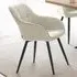 Marilyn Set of 6 Quilted Dining Chair with Armrest - Cream, Velvet