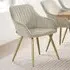 Marilyn Set of 6 Quilted Dining Chairs with Armrests - Cream, Velvet
