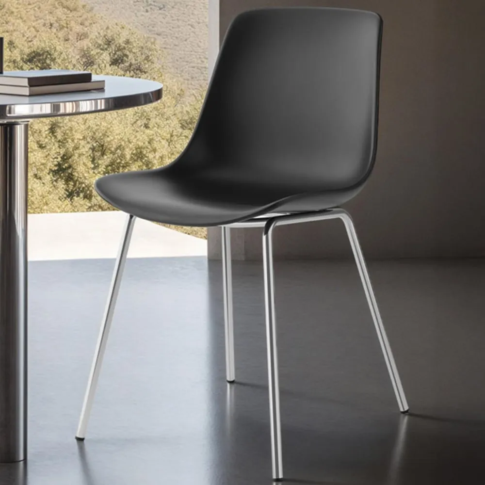 Mave Set of 4 Dining Chairs - Black, Chrome