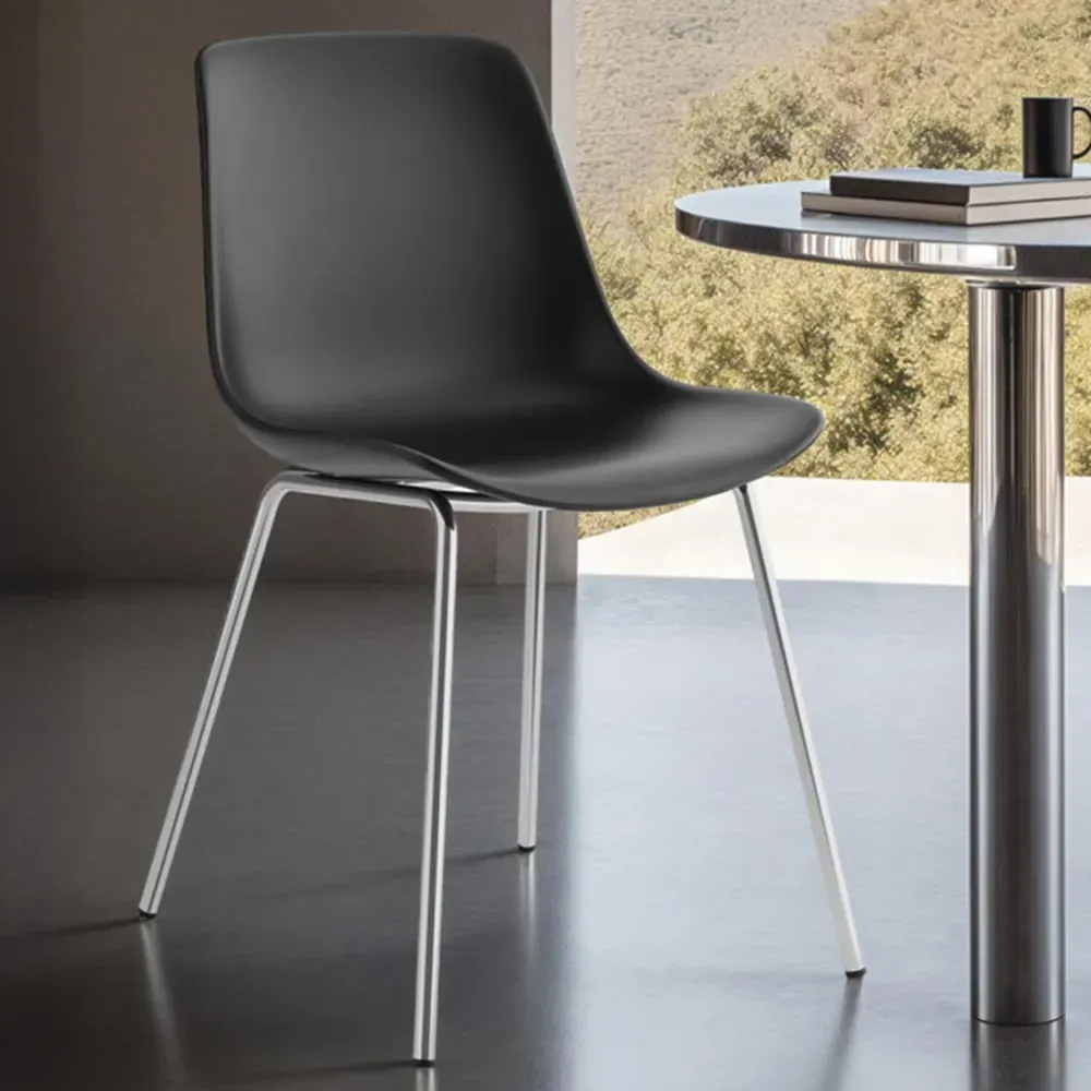 Mave Set of 6 Dining Chairs - Black, Chrome
