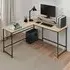 Melrose L-Shaped Corner Desk with Monitor Stand - Oak Sonoma