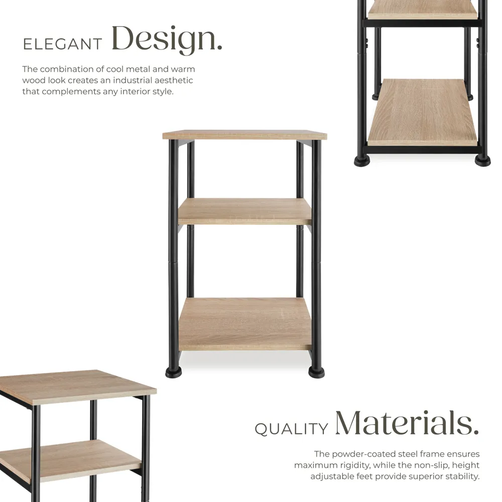 Memphis 2 Shelf Bedside Table - Brown, Oak