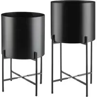 Mine Steel Plant Stand 2 Pack - Black