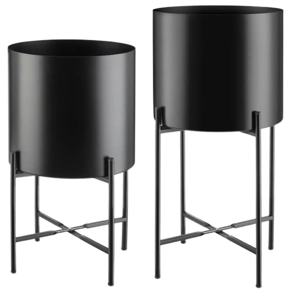 Mine Steel Plant Stand 2 Pack - Black image