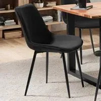 Monroe Set of 2 Dining Chairs - Black, Velvet
