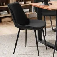 Monroe Set of 4 Dining Chairs - Black, Velvet