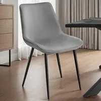 Monroe Set of 6 Dining Chairs - Grey, Velvet