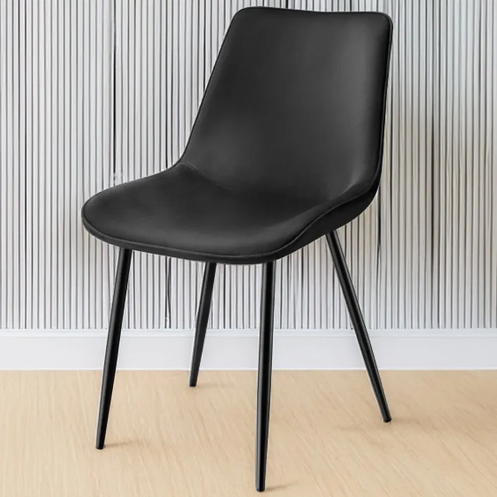 Monroe Set of 8 Dining Chairs - Black, Velvet image