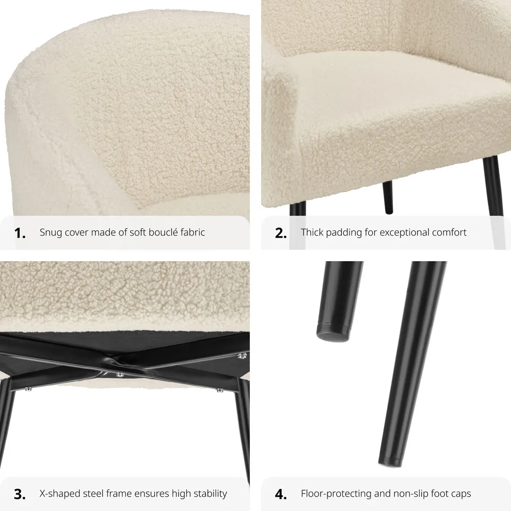 Mysig Armchair - Cream, Boucle