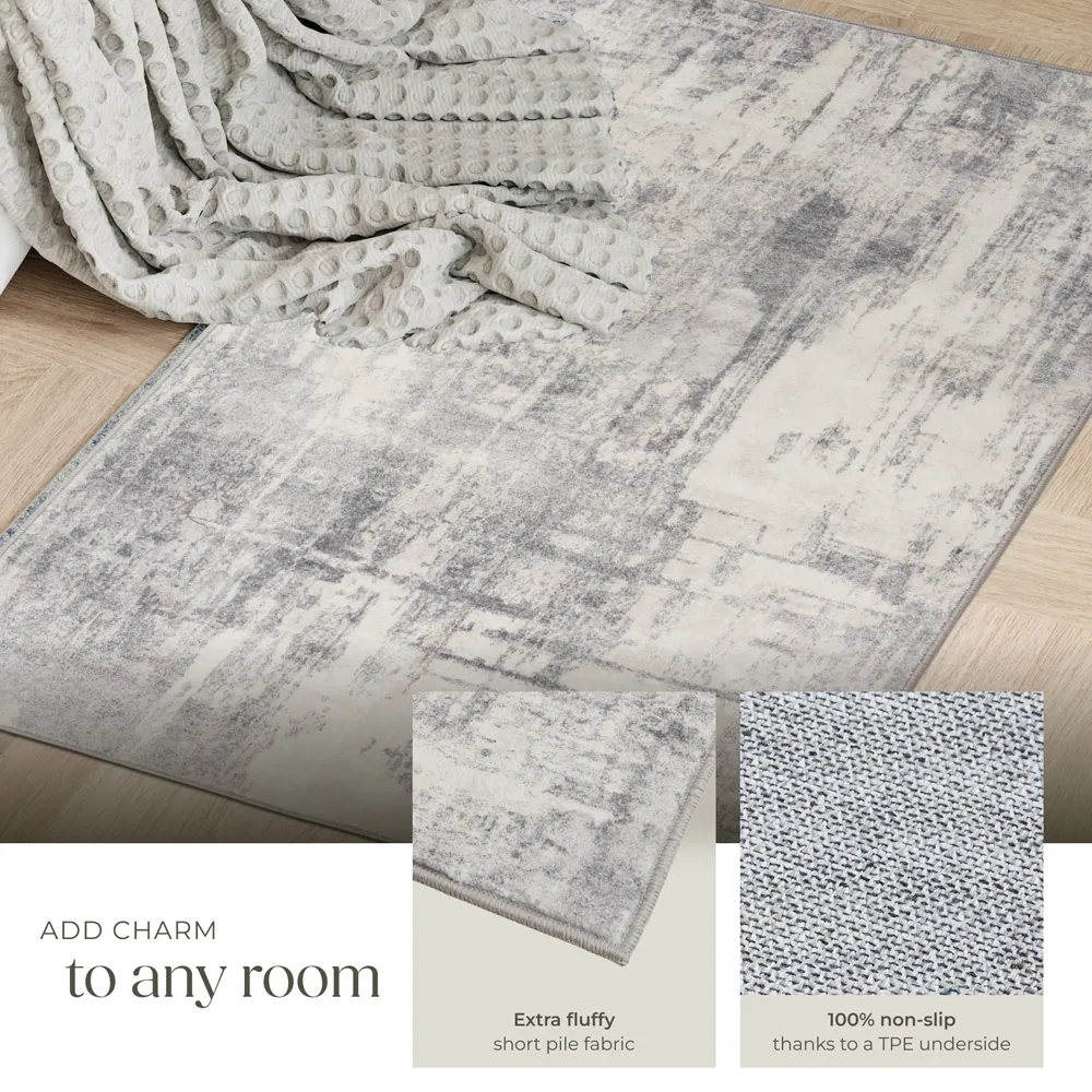 Nadira Non Slip Washable Rug - Cream