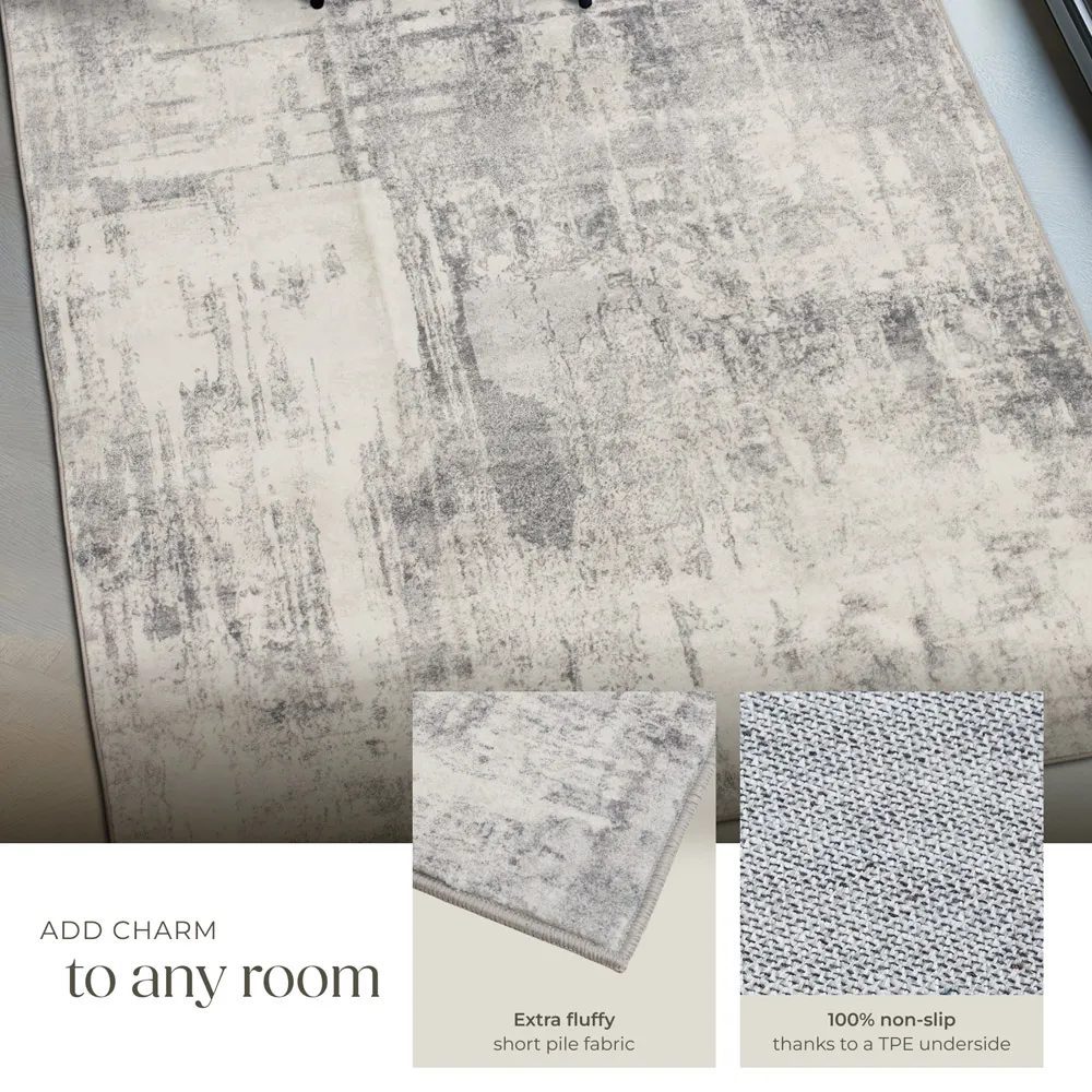 Nadira Non Slip Washable Rug - Cream