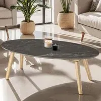 Nature Oval Coffee Table - Brown, Marble Effect