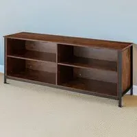 Navan 4 Shelf TV Unit with Cable Cutouts - Dark Rustic