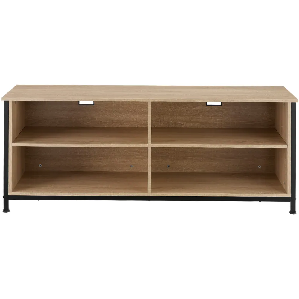 Navan 4 Shelf TV Unit with Cable Cutouts - Light Oak Sonoma