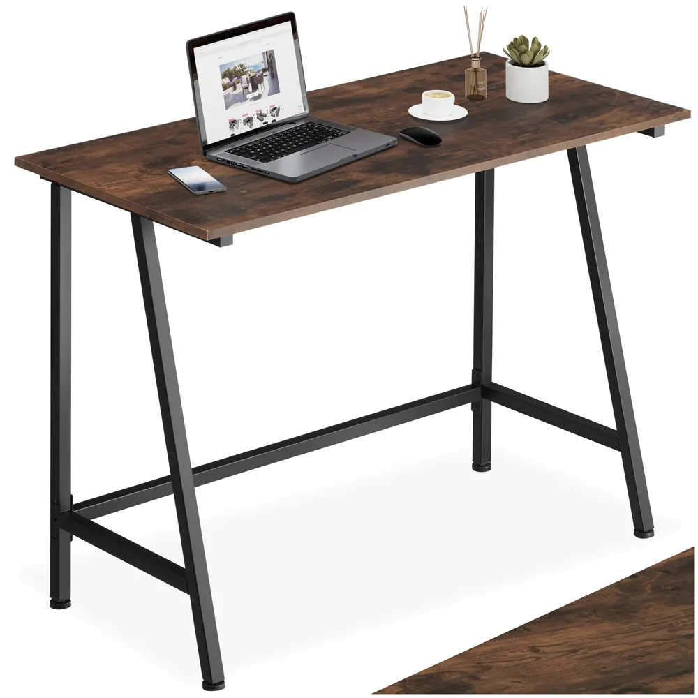 Newton Industrial Desk - Brown, Wood