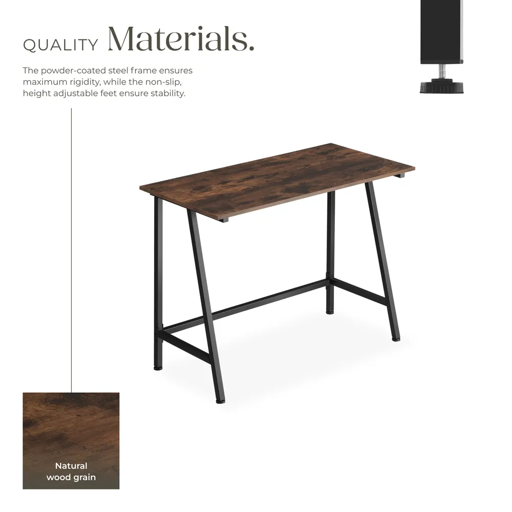 Newton Industrial Desk - Brown, Wood