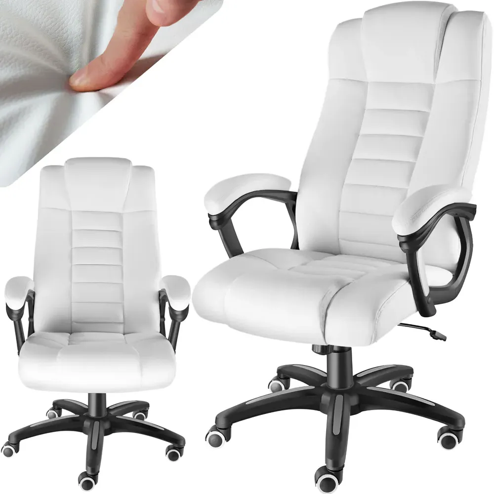 Office Chair with Padded Armrests - White