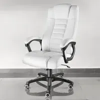 Office Chair with Padded Armrests - White