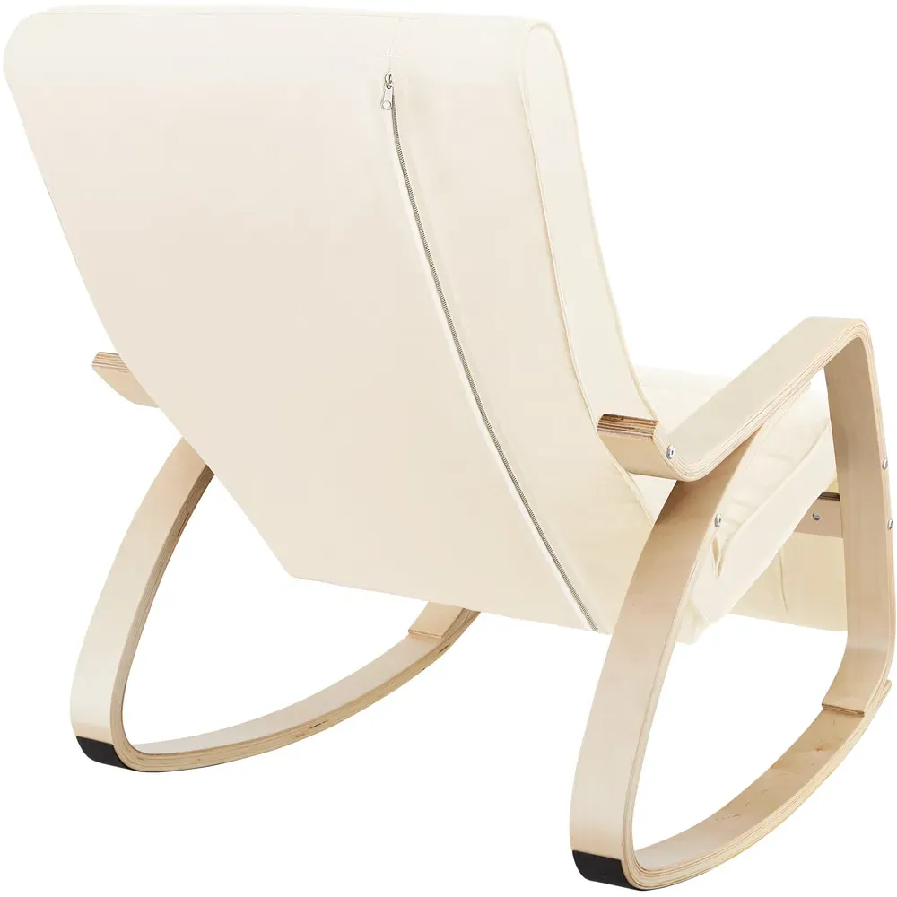 Onda Rocking Chair with Adjustable Footrest - Cream, Fabric