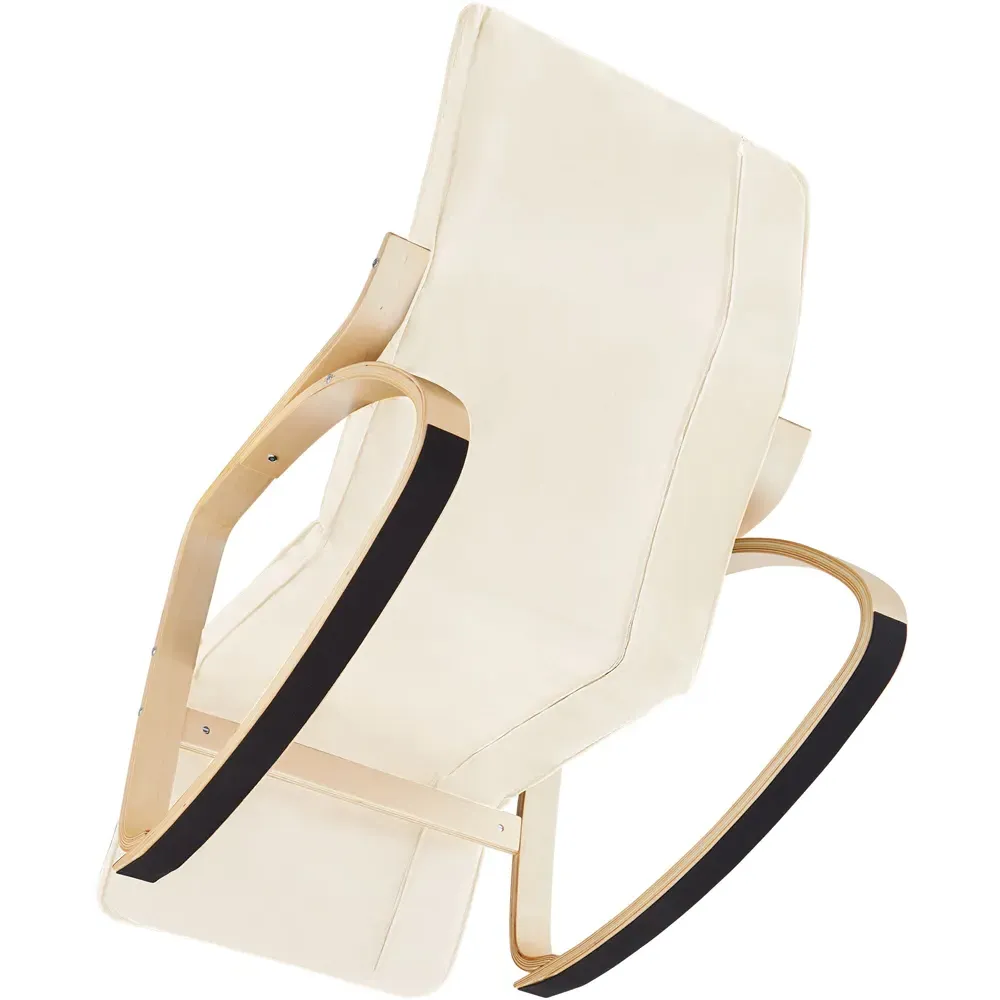Onda Rocking Chair with Adjustable Footrest - Cream, Fabric