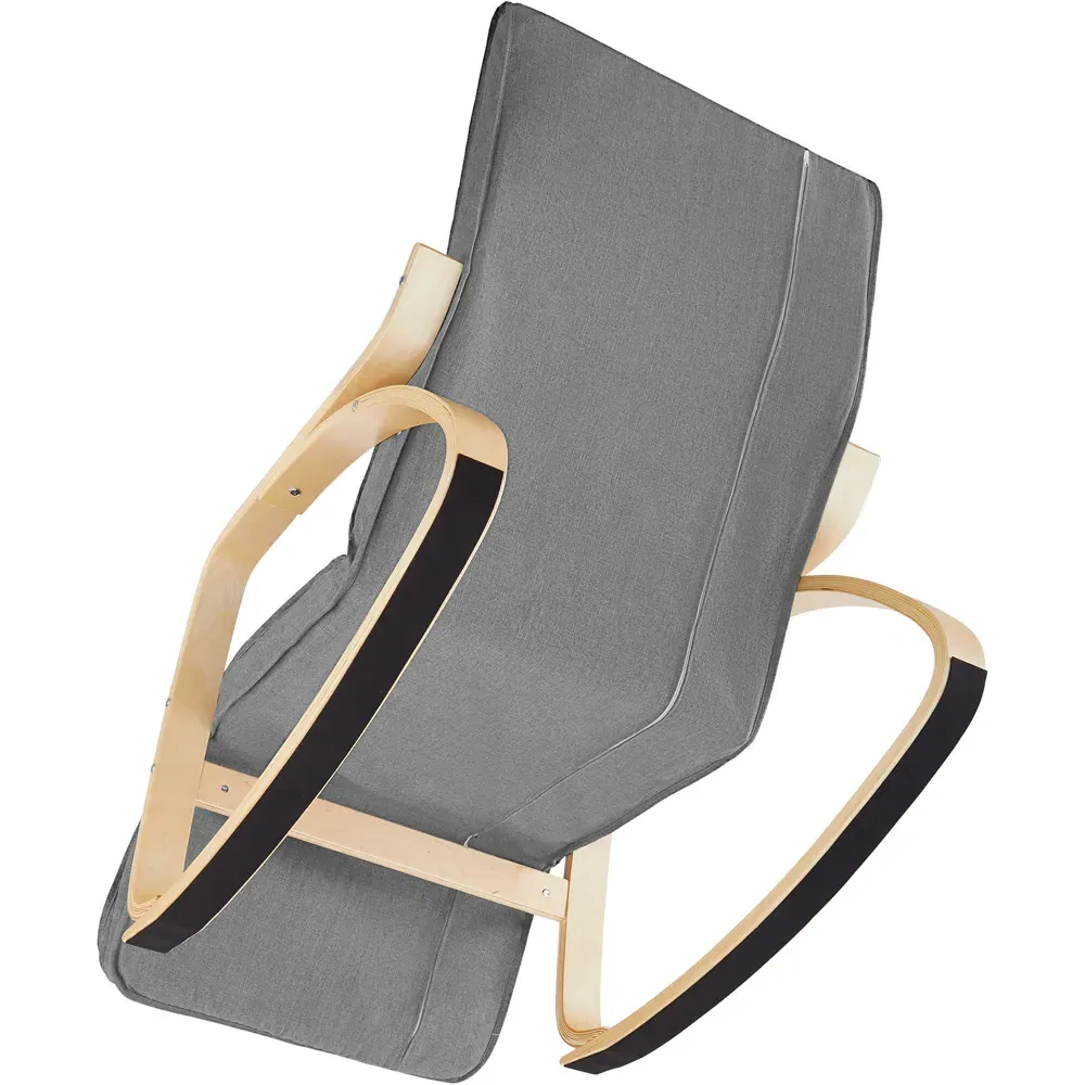 Onda Rocking Chair with Adjustable Footrest - Grey, Fabric