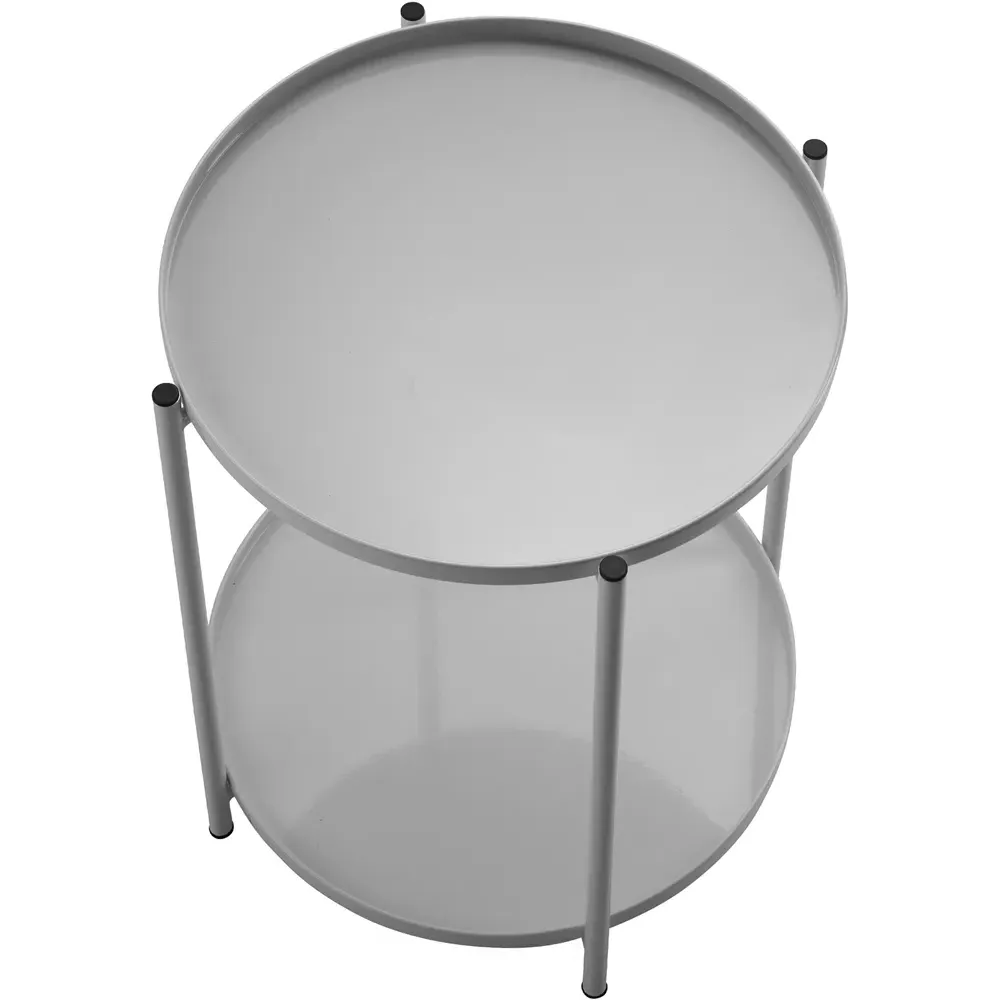 Oxford Round Bedside Table - Grey