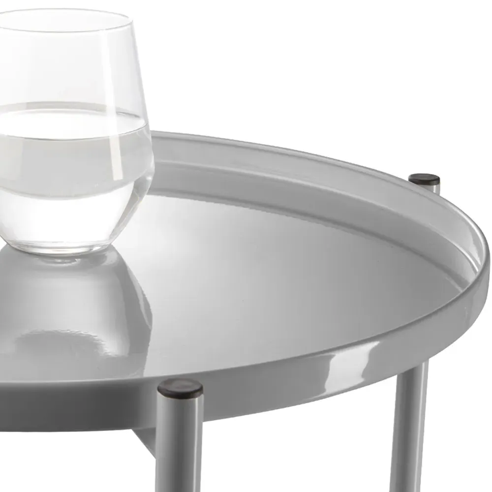 Oxford Round Bedside Table - Grey