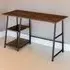 Paisley 2 Shelf Trapezoidal Frame Desk - Brown, Wood