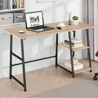 Paisley Trapezoidal Desk with Storage - Oak Sonoma