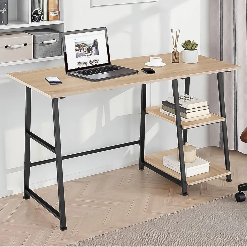 Paisley Trapezoidal Desk with Storage - Oak Sonoma
