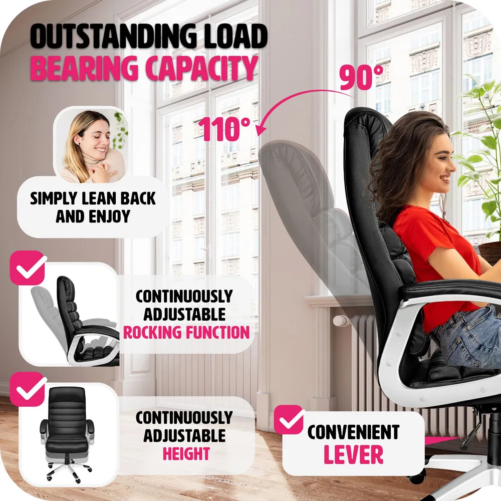 Paul Height Adjustable Office Chair - Black