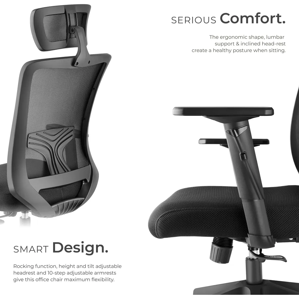 Phoebe Adjustable Office Chair - Black