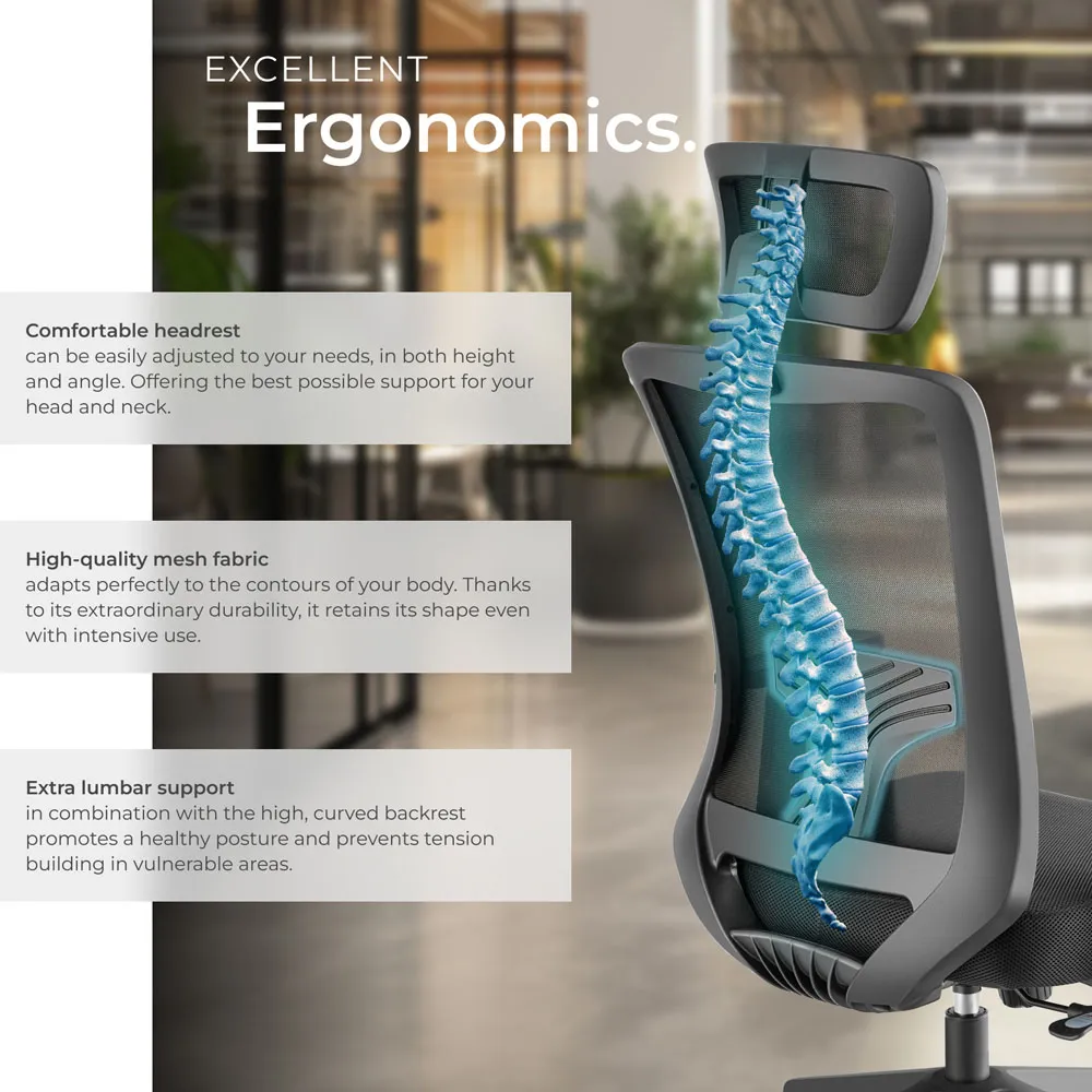 Phoebe Adjustable Office Chair - Black