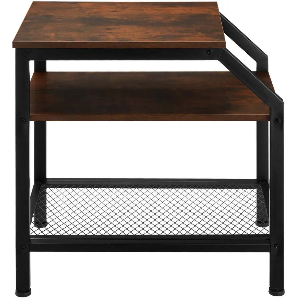 Plymouth 2 Shelf Bedside Table - Brown, Dark Wood