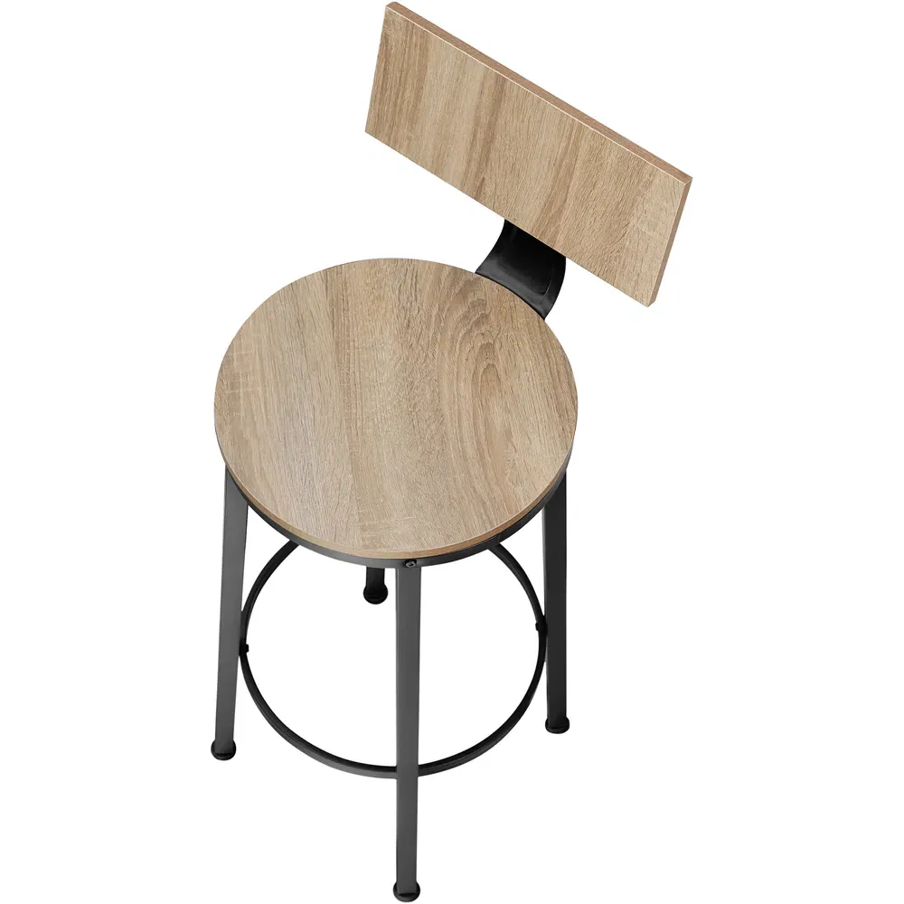 Poole Set of 2 Bar Stools - Oak Sonoma, Steel