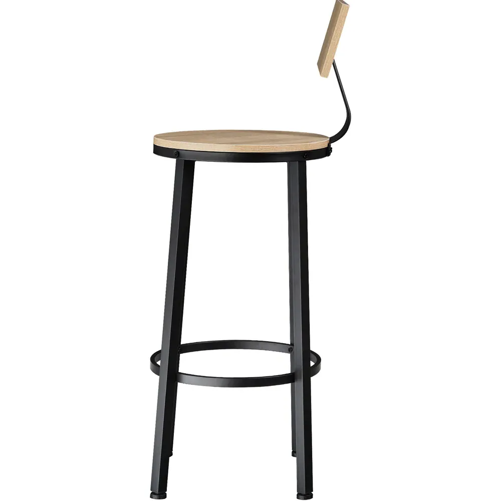 Poole Set of 2 Bar Stools - Oak Sonoma, Steel
