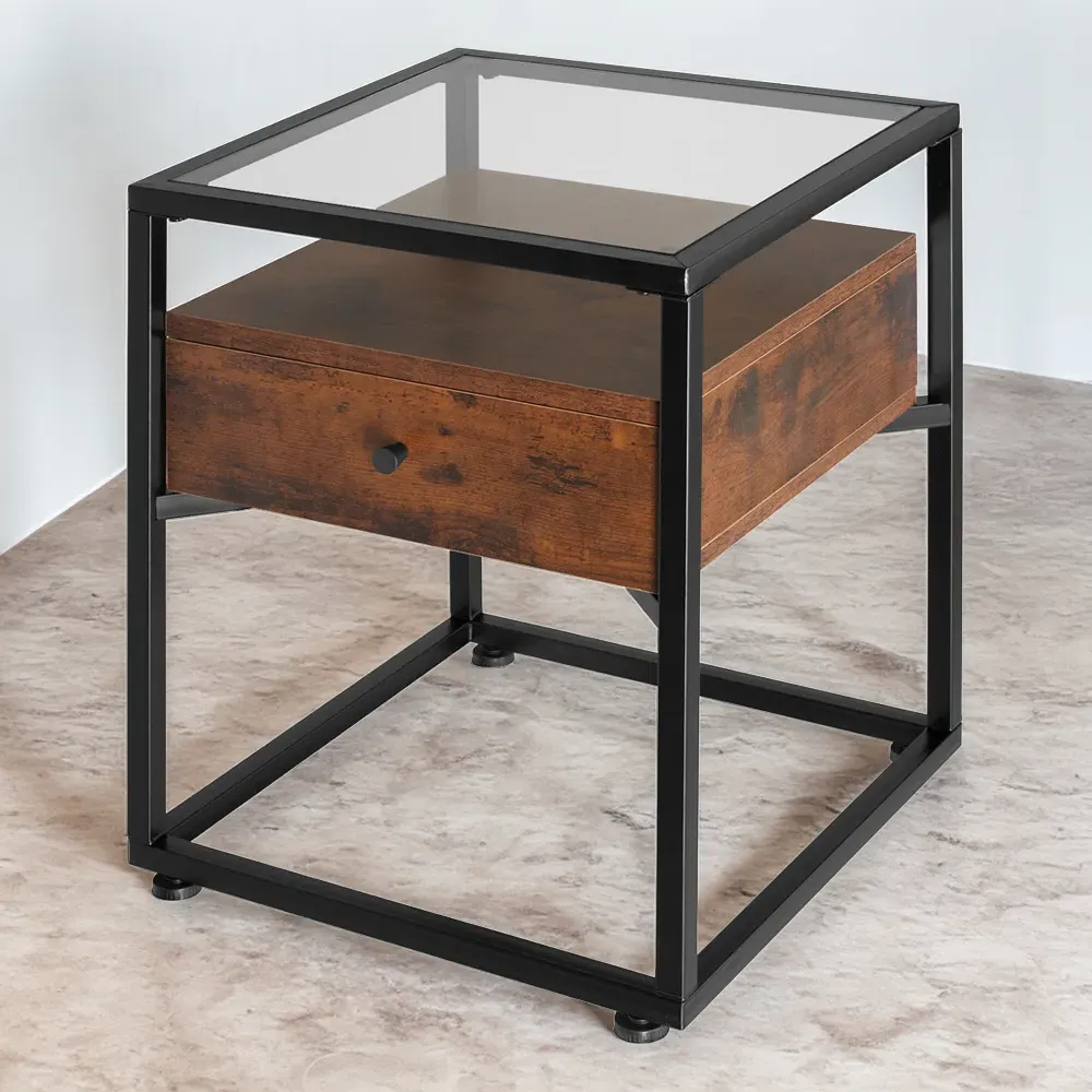 Preston Single Drawer Nightstand - Brown, Wood image
