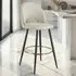 Rachel Bar Stool Set of 2 - Cream, Velvet