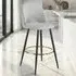 Rachel Bar Stool Set of 6 - Grey, Velvet
