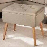 Ranya Upholstered Bench with Storage - Sand, Linen