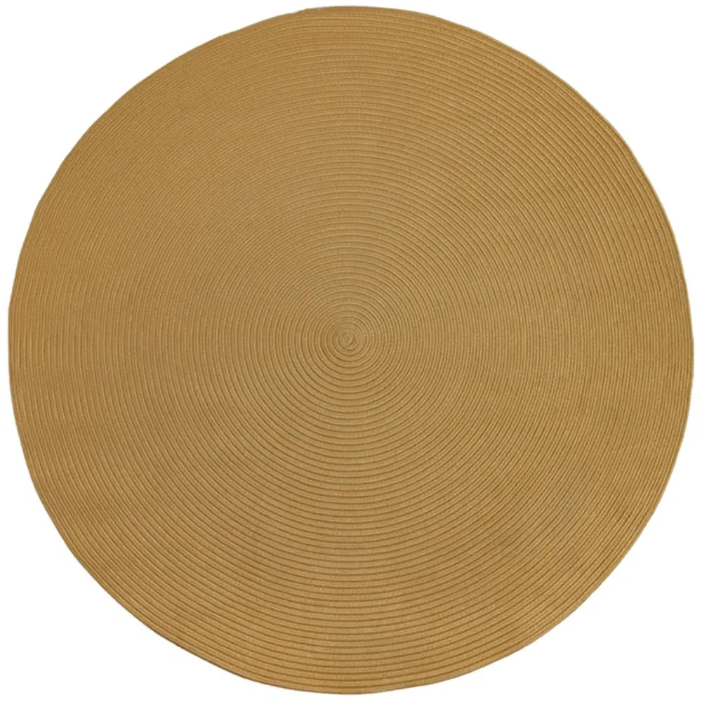Raya Round Braided Rug - Brown, Jute Effect