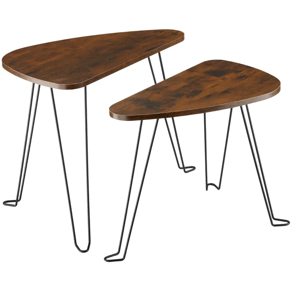 Richmond Nest of Tables Set of 2 - Dark Rustic, Wood