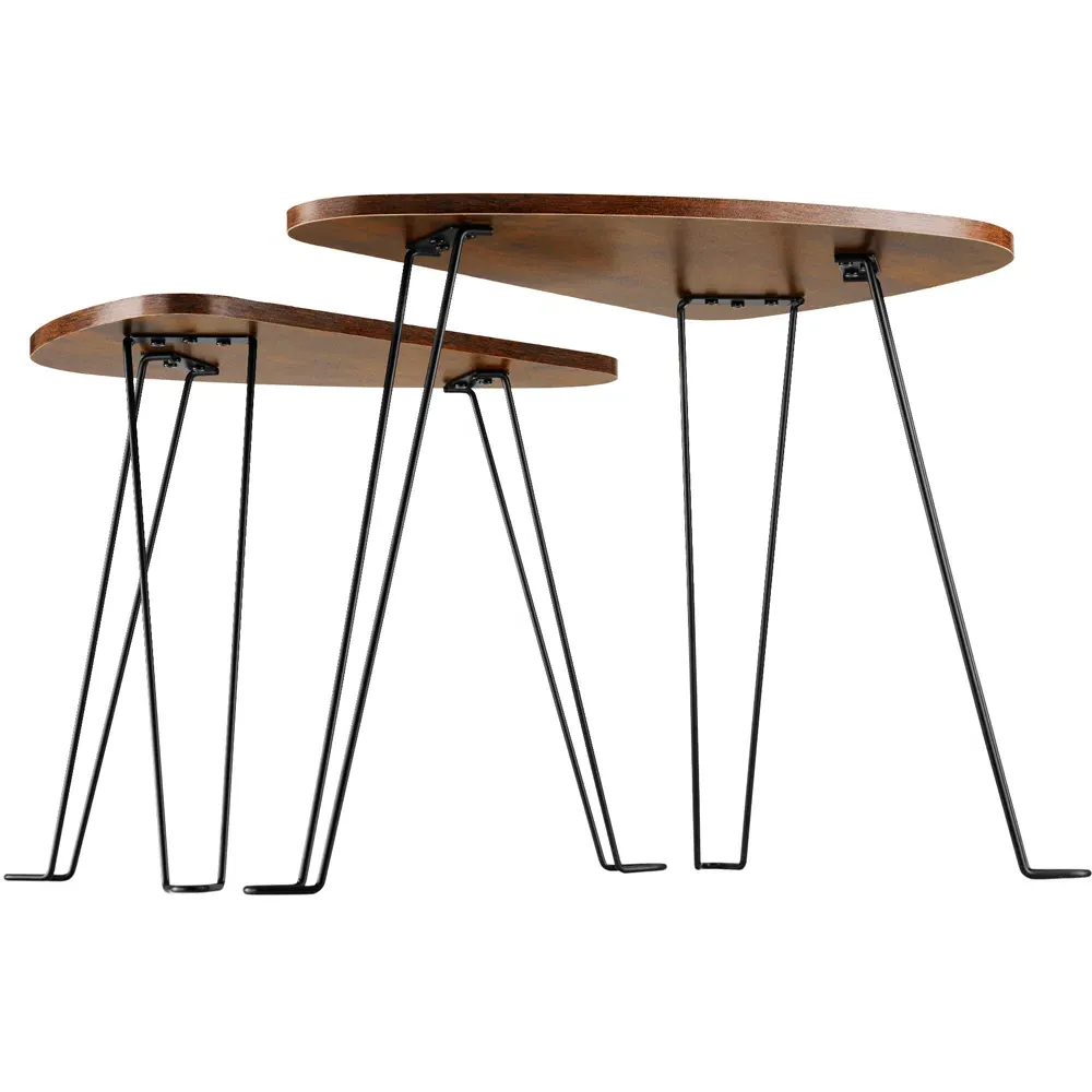 Richmond Nest of Tables Set of 2 - Dark Rustic, Wood